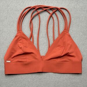 Victoria's Secret Pink Bralette Women's XS Orange Multi-Strap Cage Back Triangle